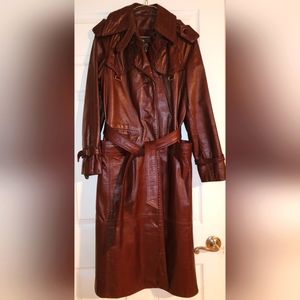 Authentic leather vintage tfc trench coat